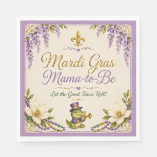 Mardi Gras mama-to-be baby shower servetten