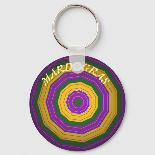 Mardi Gras, Mandala Pattern Colourful Sleutelhanger (Voorkant)