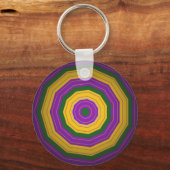 Mardi Gras, Mandala Pattern Colourful Sleutelhanger (Achterkant)