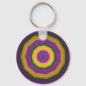 Mardi Gras, Mandala Pattern Colourful Sleutelhanger (Achterkant)