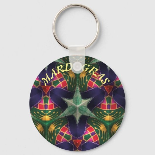 Mardi Gras, Mandala Pattern Colourful Sleutelhanger (Voorkant)