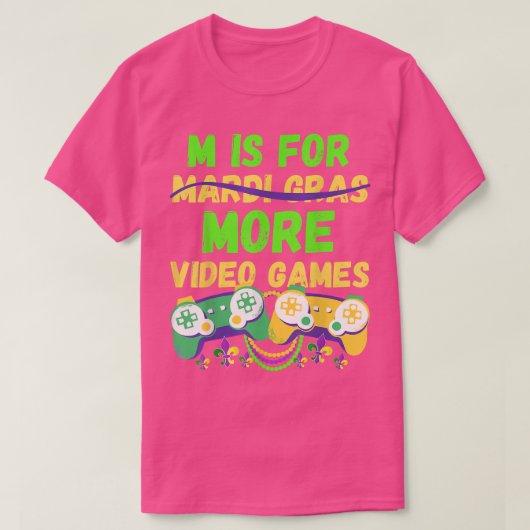 Mardi Gras Mannen T-shirt Gamers Videocontroller (Design voorkant)
