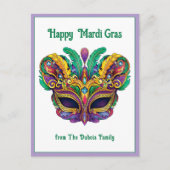 💚💜💛 Mardi Gras Mardi Magic Memo Briefkaart (Voorkant)