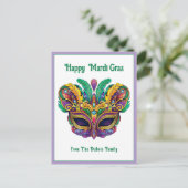 💚💜💛 Mardi Gras Mardi Magic Memo Briefkaart (Staand voorkant)