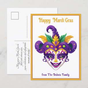💚💜💛 Mardi Gras Mardi Shenanigans Briefkaart
