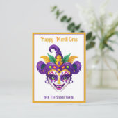 💚💜💛 Mardi Gras Mardi Shenanigans Briefkaart (Staand voorkant)