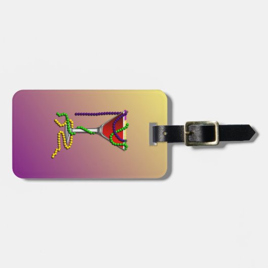 Mardi Gras Martini Bagagelabel (Voorkant horizontaal)