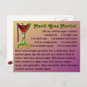 Mardi Gras Martini Briefkaart (Voorkant / Achterkant)