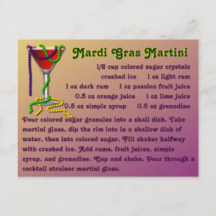 Mardi Gras Martini Briefkaart