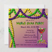 Mardi Gras Martini Kaart (Voorkant)