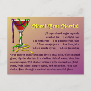 Mardi Gras Martini Recept Briefkaart