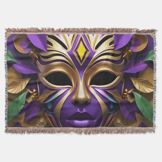 Mardi Gras Mask 1 Carnaval Spirit Deken (Voorkant)