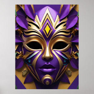 Mardi Gras Mask 1 Carnival Spirit Poster