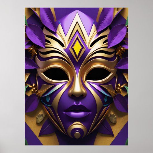 Mardi Gras Mask 1 Carnival Spirit Poster (Voorkant)