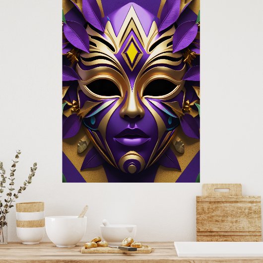 Mardi Gras Mask 1 Carnival Spirit Poster (Keuken)