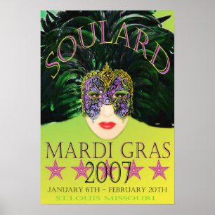 Mardi Gras Mask 2007 Poster St. Louis