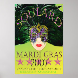 Mardi Gras Mask 2007 Poster St. Louis