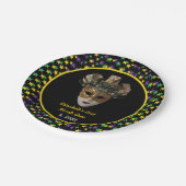 Mardi Gras Mask 21e verjaardagsfeestje Papieren Bordje (Gekanteld)