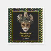 Mardi Gras Mask 21e verjaardagsfeestje Servet (Voorkant)