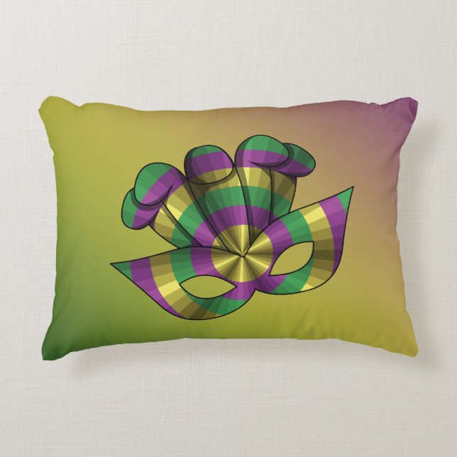 Mardi Gras Mask Accent Pillow Decoratief Kussen (Voorkant)