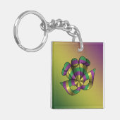 Mardi Gras-mask acryl sleutelhanger (Voorkant Links)