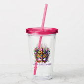 Mardi Gras Mask Acrylic Tumbler & Straw Acryl Drinkbeker (Achterkant)