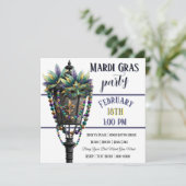 Mardi Gras Mask and Gas Lamp with Beads Kaart (Staand voorkant)