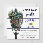Mardi Gras Mask and Gas Lamp with Beads Kaart (Voorkant)