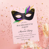 Mardi Gras Mask Bachelorette Party Kaart