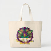Mardi Gras Mask Bag 2025 - Biloxi, MS Grote Tote Bag (Voorkant)