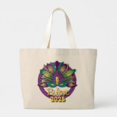 Mardi Gras Mask Bag 2025 - Biloxi, MS Grote Tote Bag (Achterkant)