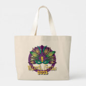 Mardi Gras Mask Bag 2025 Grote Tote Bag (Achterkant)