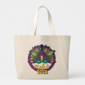 Mardi Gras Mask Bag 2025 - Mobiel, AL Grote Tote Bag (Achterkant)