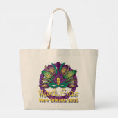 Mardi Gras Mask Bag 2025 - New Orleans Grote Tote Bag (Achterkant)