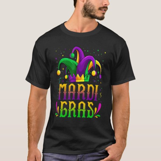 Mardi Gras Mask Beads Funny Carnival Party Festiva T-shirt (Voorkant)