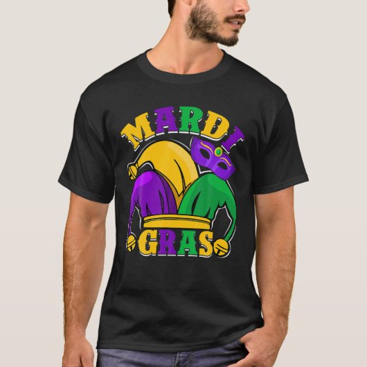 Mardi Gras Mask Beads Funny Carnival Women M T-shirt (Voorkant)
