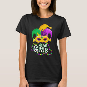 Mardi Gras Mask Beads Mardi Gras Carnival Festiva T-shirt