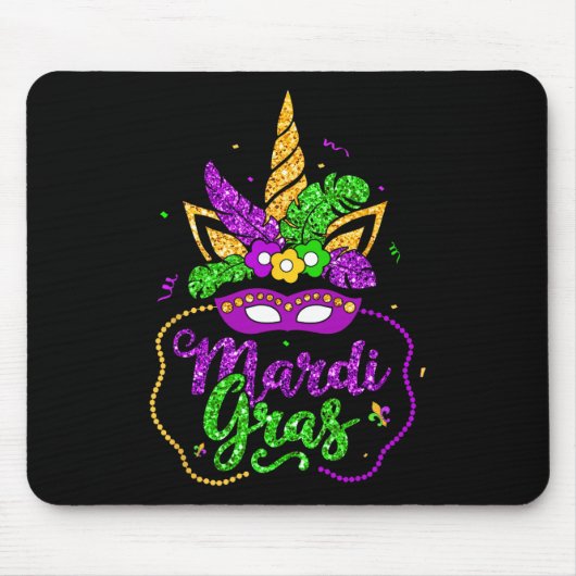 Mardi Gras Mask Beads New Orleans Party Vrouwen Me Muismat (Voorkant)