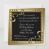 Mardi Gras Mask Black Gold Masquerade Party Kaart (Achterkant)