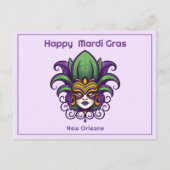 💜 Mardi Gras Mask Briefkaart (Voorkant)