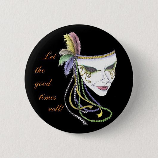Mardi Gras Mask Button (Voorkant)