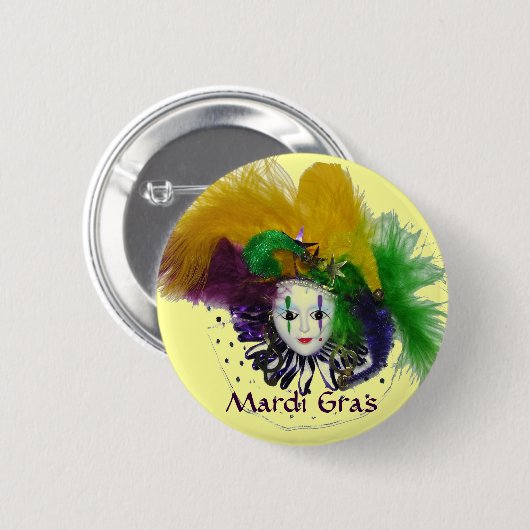 Mardi Gras Mask Button (Voorkant /achterkant)