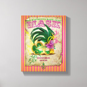 Mardi Gras Mask Canvas Afdruk