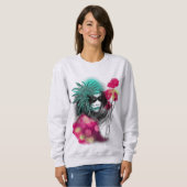 Mardi Gras Mask Carnival Girl New Orleans Trui (Voorkant volledig)