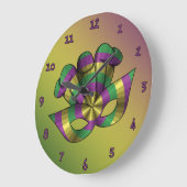 Mardi Gras Mask Clock Grote Klok (Hoek)