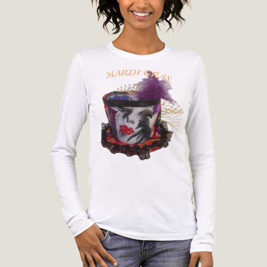 Mardi Gras Mask Colourful Tri-Blend Shirt (Voorkant volledig)