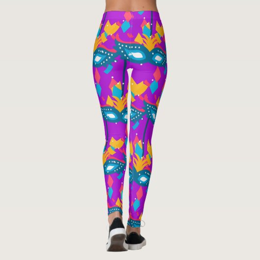 Mardi Gras Mask en Confetti Leggings (Achterkant)
