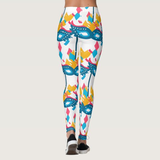 Mardi Gras Mask en Confetti Leggings (Achterkant)
