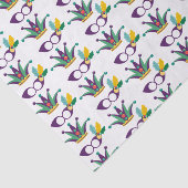 Mardi Gras Mask en Crown Festival Pattern Tissuepapier (Detail)