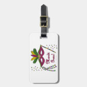 Mardi Gras Mask Feather Beads Bagagelabel (Voorkant verticaal)